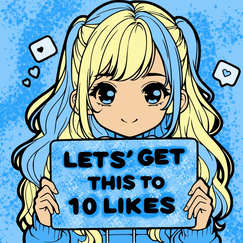 girl holding up sign that says let’s get this to 10 likes realistic