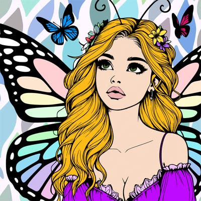 butterfly fairy realistic girl