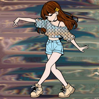 realistic girl danceing