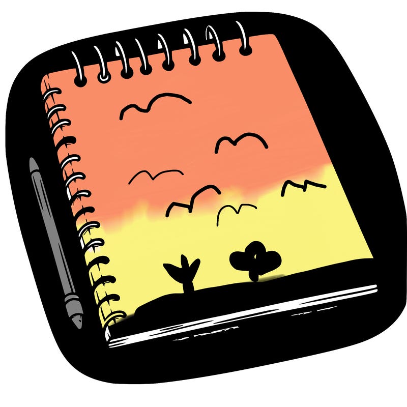 a blank sketch pad