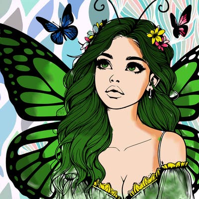 butterfly fairy realistic girl