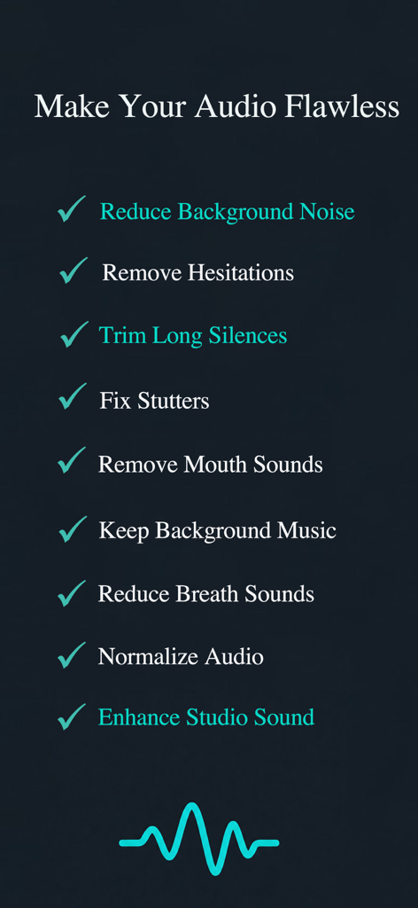 Voice Morph AI: Voice Studio - A list of pro voice clean features including background noise reduction and studio sound enhancement.