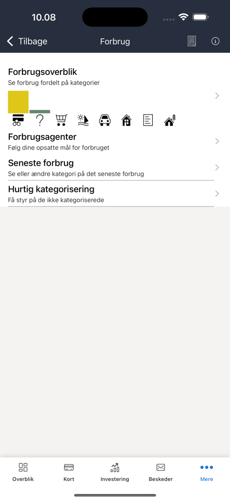 Hvidbjerg Bank - Hvidbjerg Bank mobile app screen for spending analysis and budget management