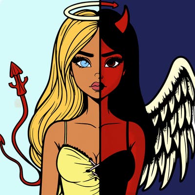 devil vs angel realistic girl