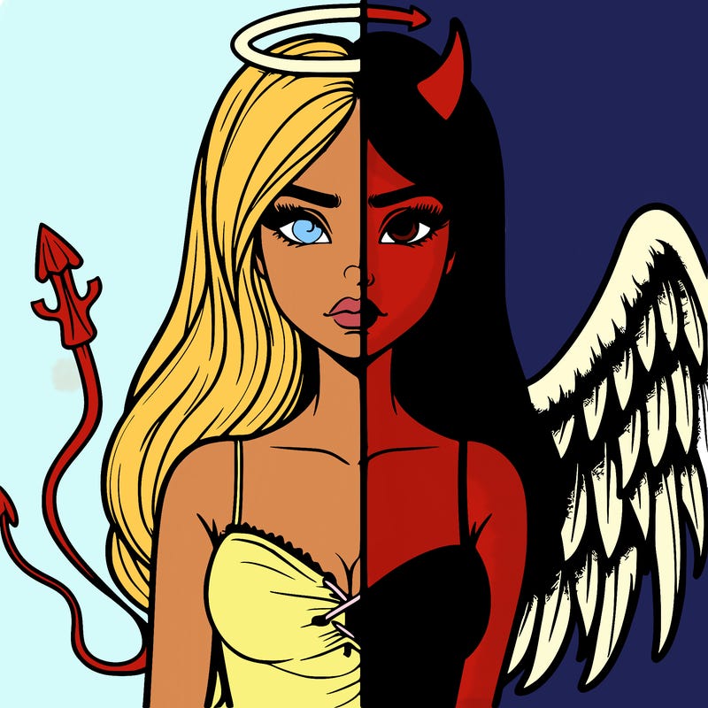 devil vs angel realistic girl