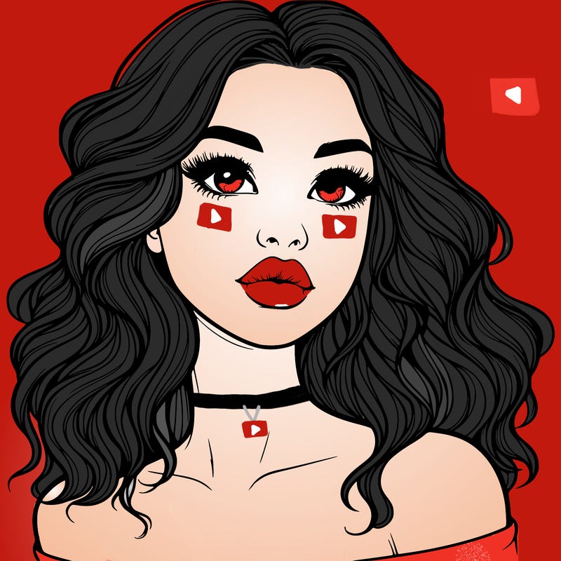 realistic girl with wavy hair and lips