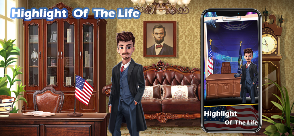 The Life - Simulator Games - Un personaggio raggiunge il livello di carriera presidente nel gioco simulatore The Life.