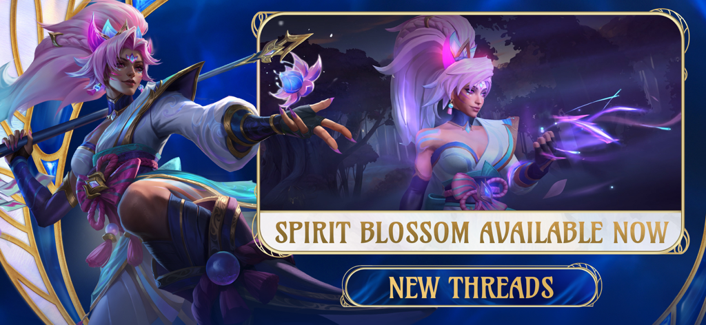 League of Legends: Wild Rift - Banner promocional de la skin Spirit Blossom en Wild Rift con la personaje Nilah