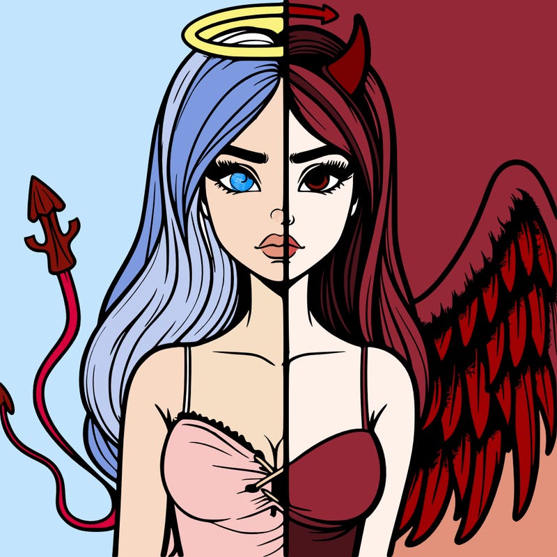 devil vs angel realistic girl