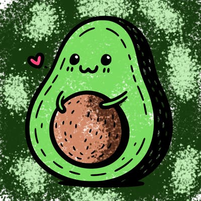 an avocado hugging an avocado