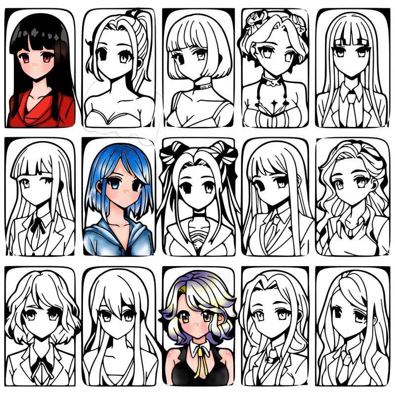 girls that look diffrent anime