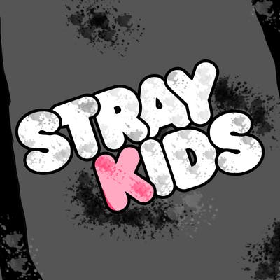 bubble letters saying stray kids