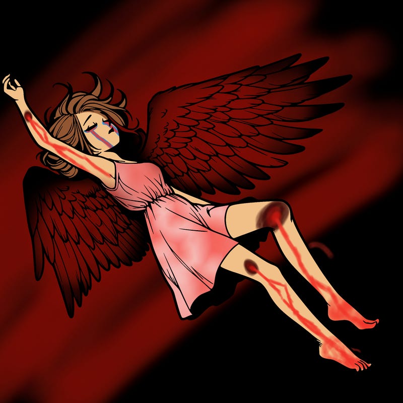 a falling angel realistic