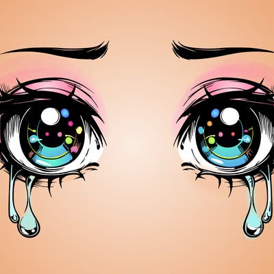realistic eyes with tears