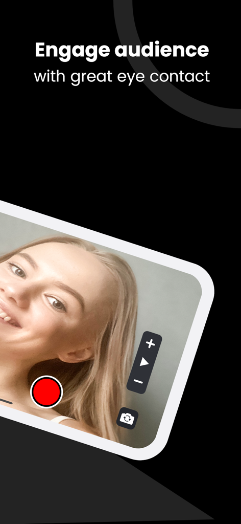 Teleprompter with Video - Una mujer grabando un video mientras usa la aplicación Teleprompter para mantener el contacto visual