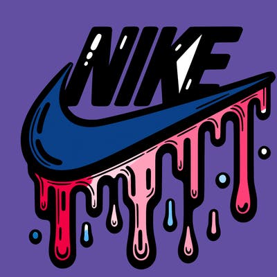 dripping nike logo