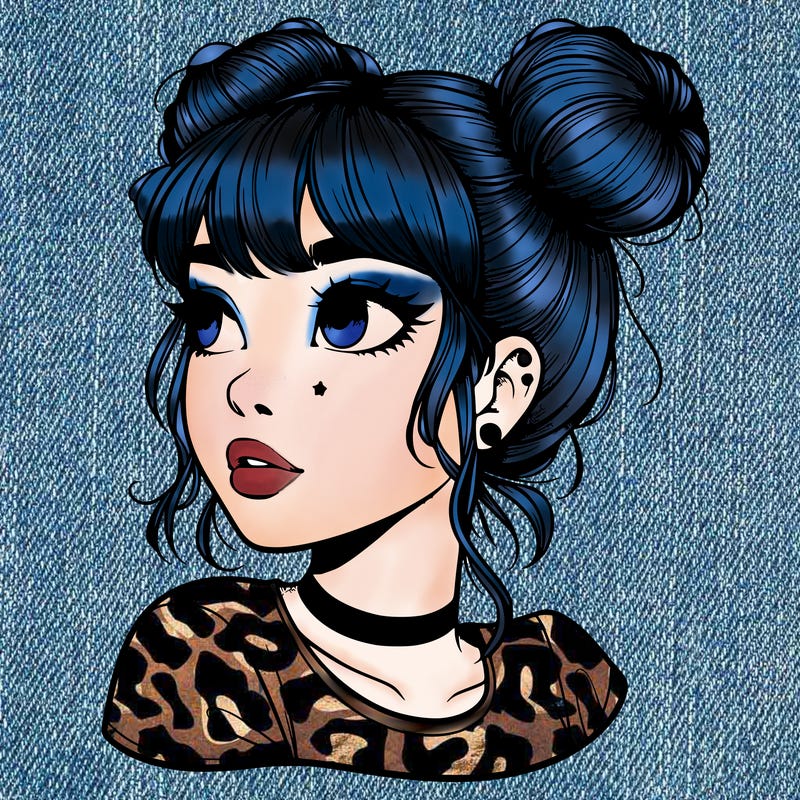 realistic girl with spacebuns
