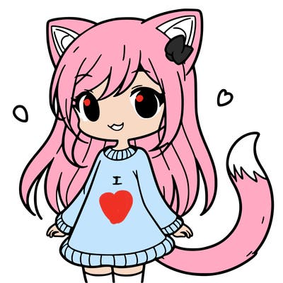 girl with cat ears and tail