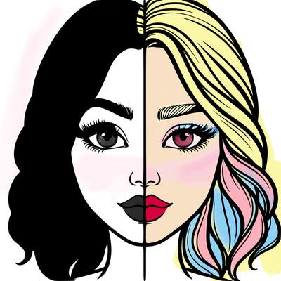 realistic girl split half