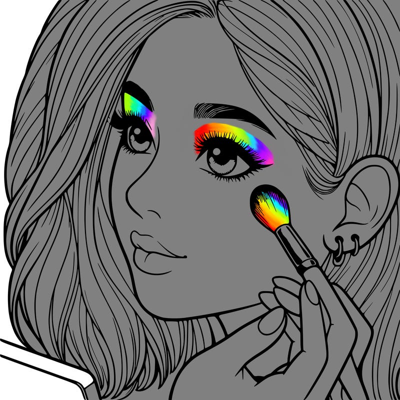 a realistic girl doing her makeup