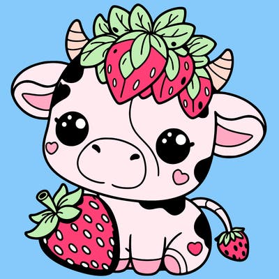 cute strawberry cow