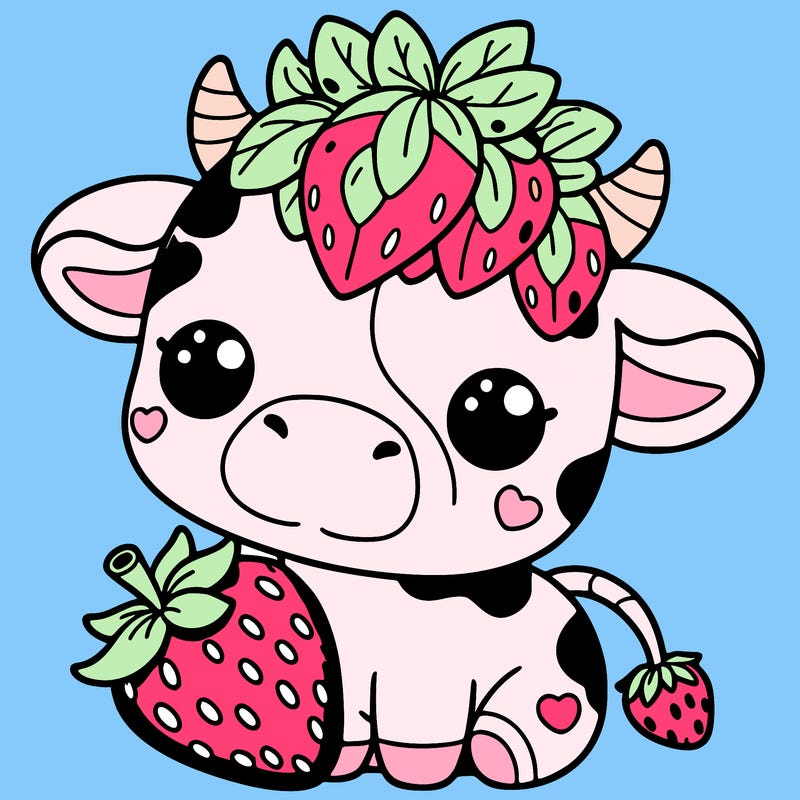 cute strawberry cow