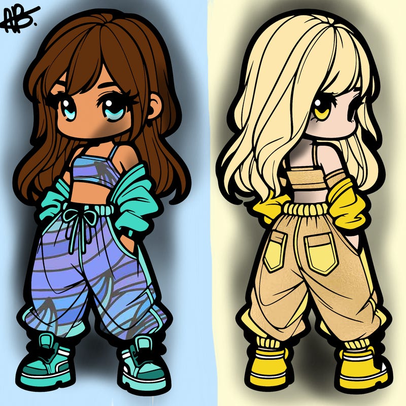 girl in crop top and baggy pants