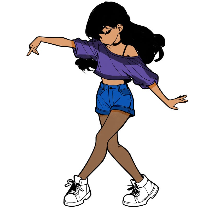 realistic girl danceing