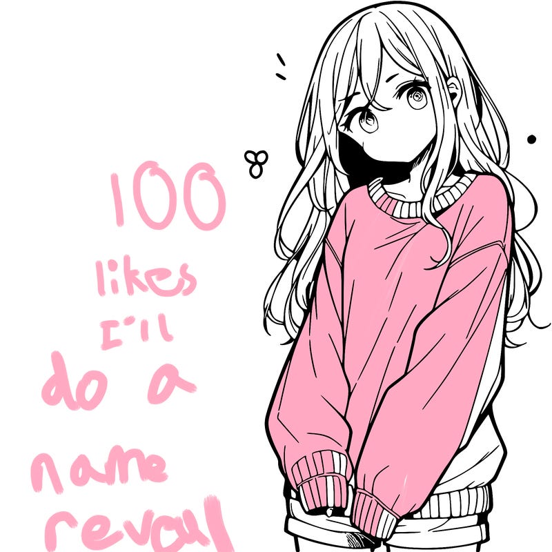 manga teen girl  in a sweater and baggy pants