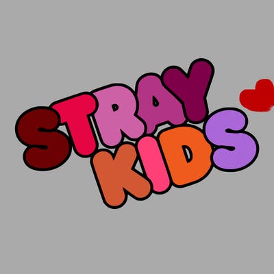 bubble letters saying stray kids