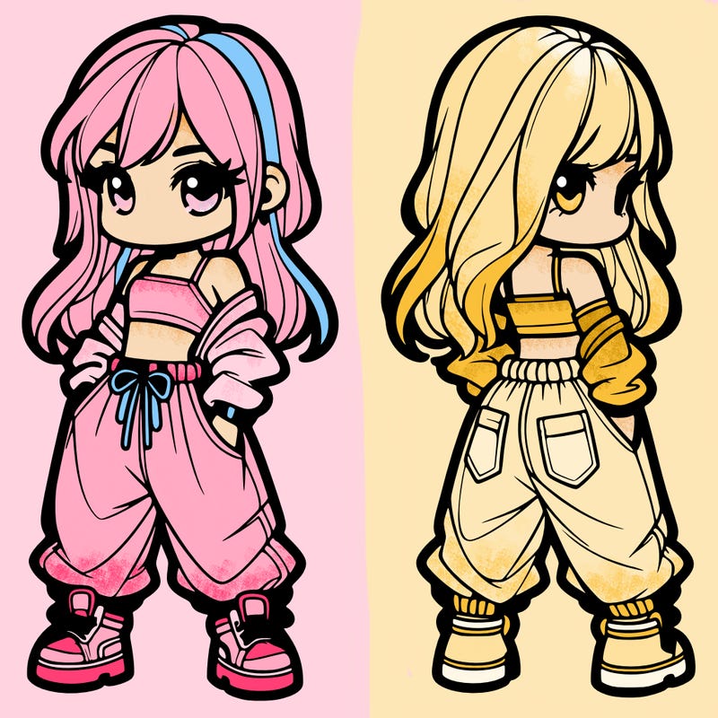 girl in crop top and baggy pants