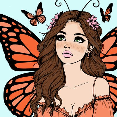 butterfly fairy realistic girl
