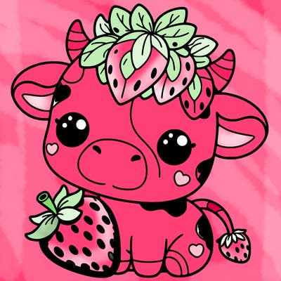cute strawberry cow