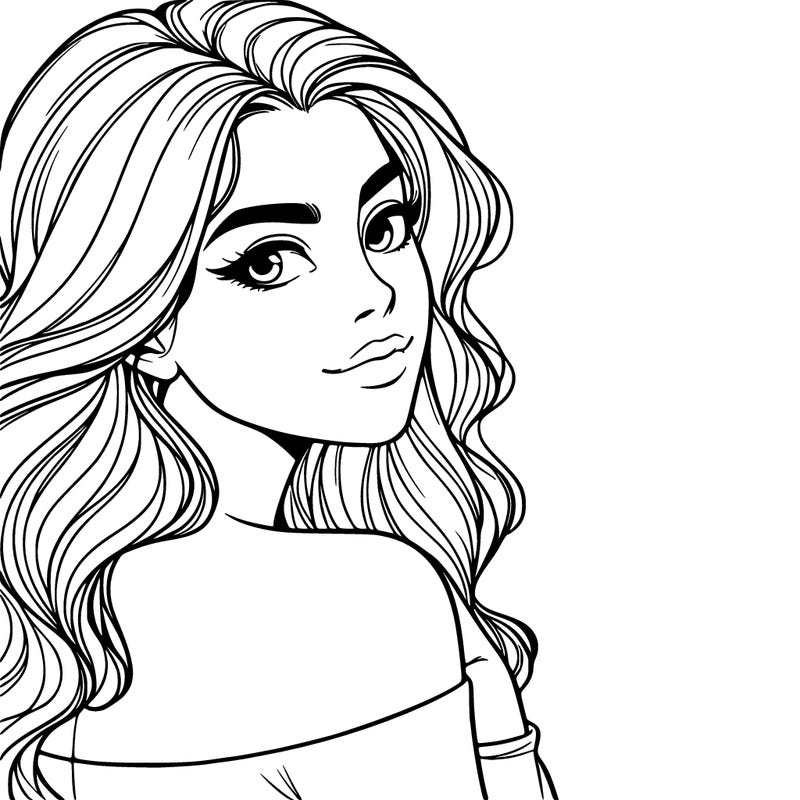 beautiful woman looking back