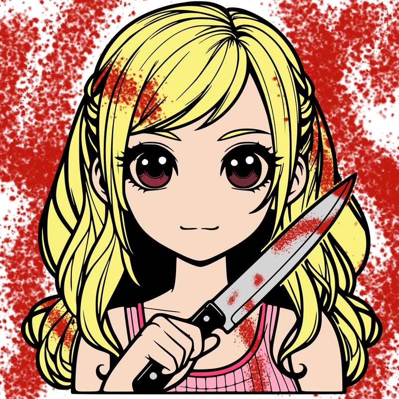 realistic girl holding a knife