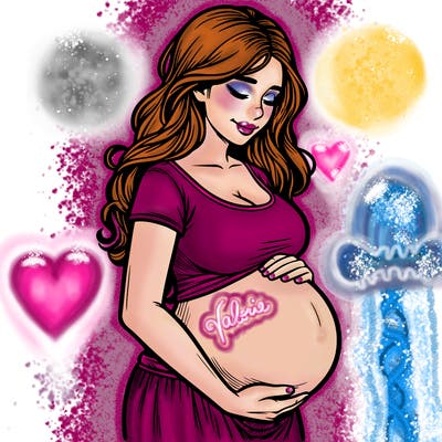 woman heavily pregnant realistic