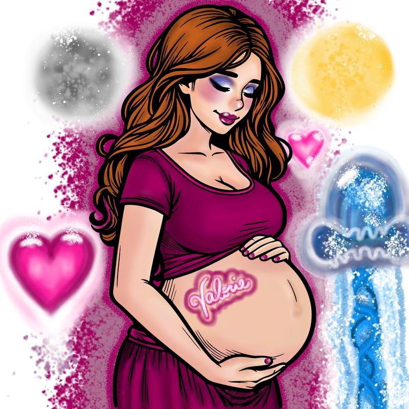 woman heavily pregnant realistic