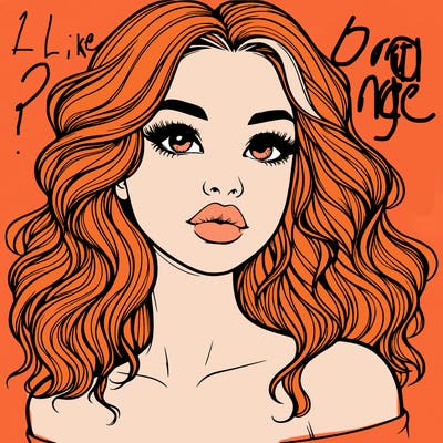 realistic girl with wavy hair and lips