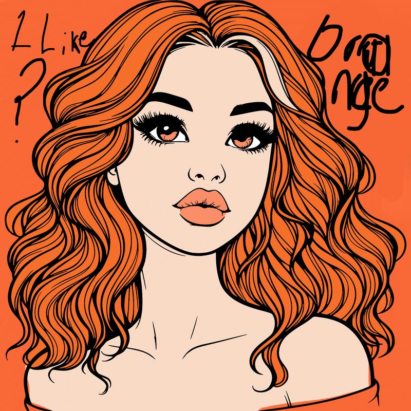 realistic girl with wavy hair and lips