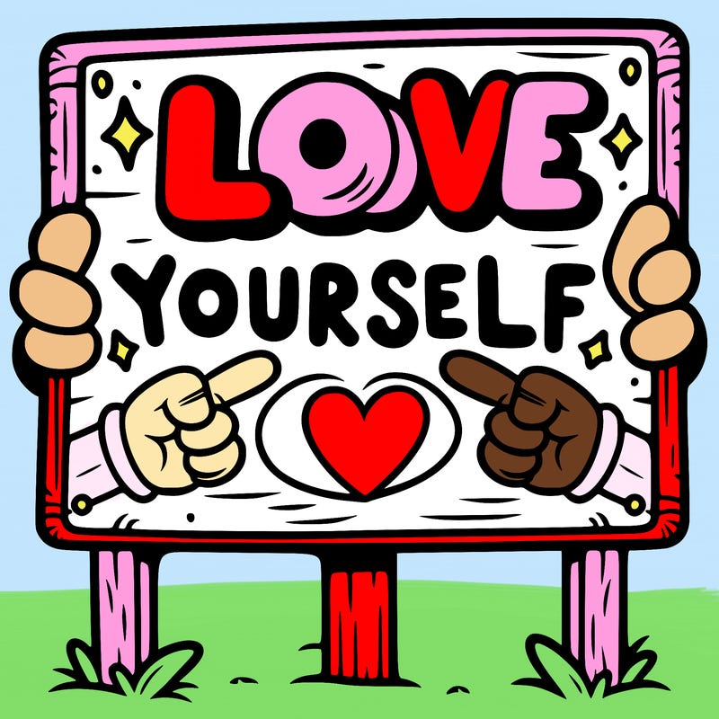a sign where it is written: love yourself
