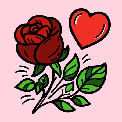 rose and heart