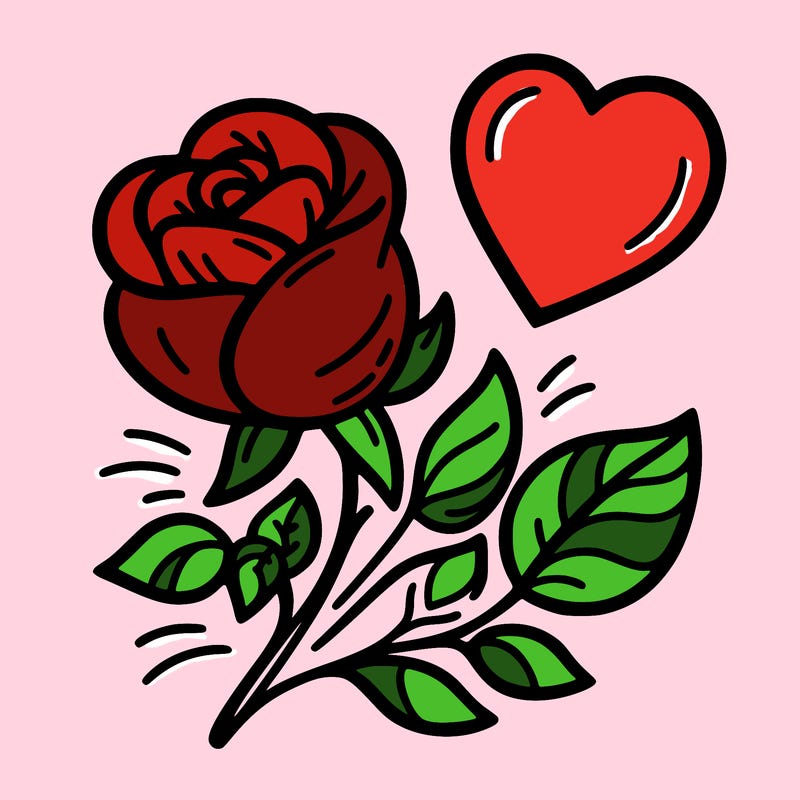 rose and heart