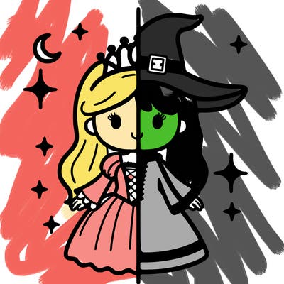 split princess and witch