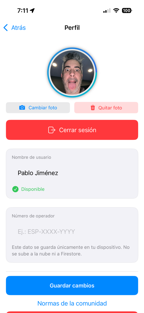 SpotItFly - User profile and account settings page in the SpotItFly mobile app for drone pilots