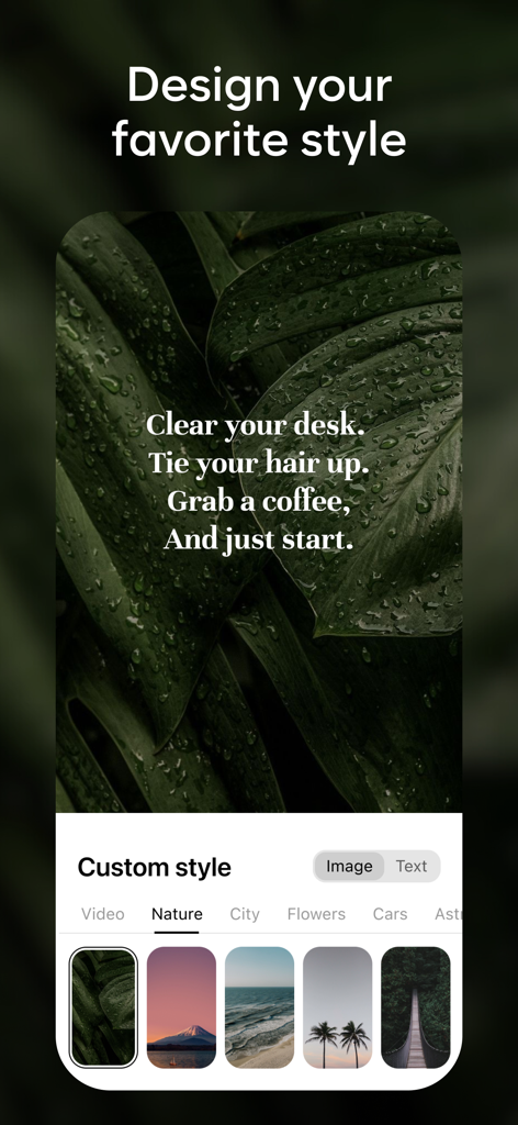 Aura - Daily Affirmations AI - Customizing daily affirmation styles in the Aura app