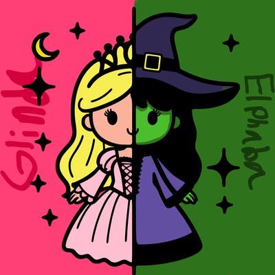 split princess and witch