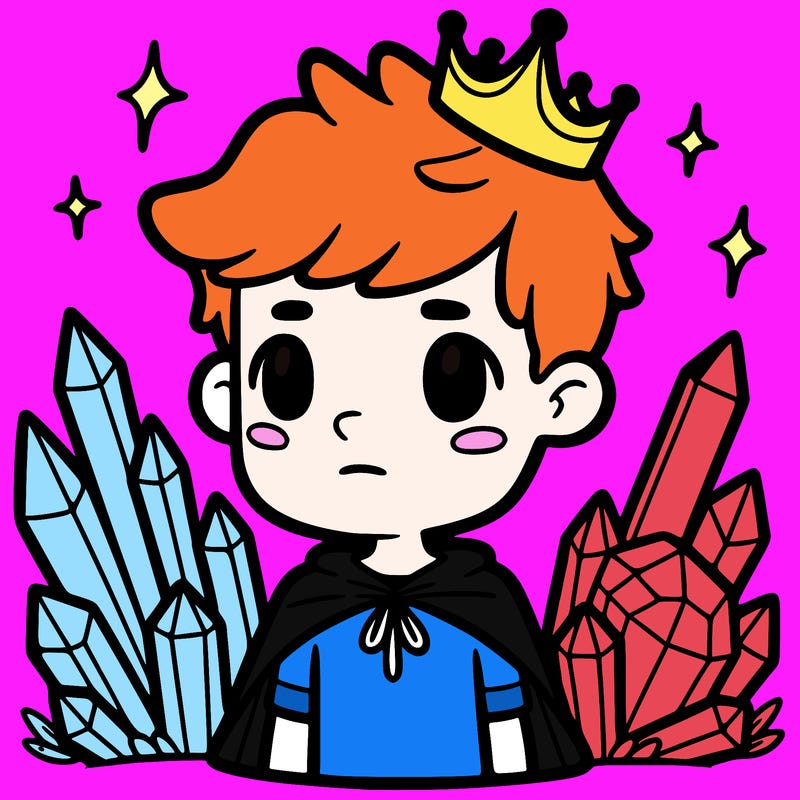 boy with crystals and crown