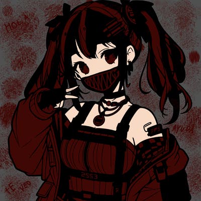 anime teen girl in cyberpunk outfit