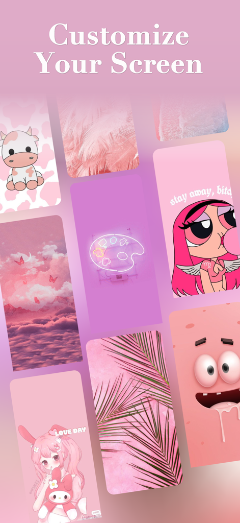 Wallpaper for Girl - Pink Cute - Una colección de fondos de pantalla estéticos rosas para chicas con personajes lindos y escenas de la naturaleza