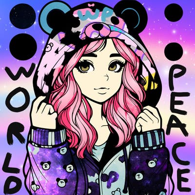 realistic girl in a animal pjs hoodie